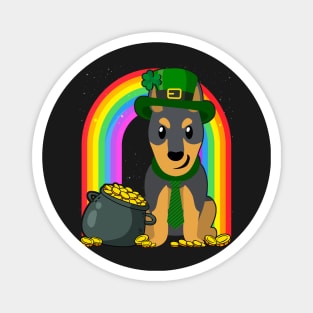 Doberman Rainbow Irish Clover St Patrick Day Dog Gift design Magnet